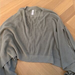 Light Olive Knit Shawl